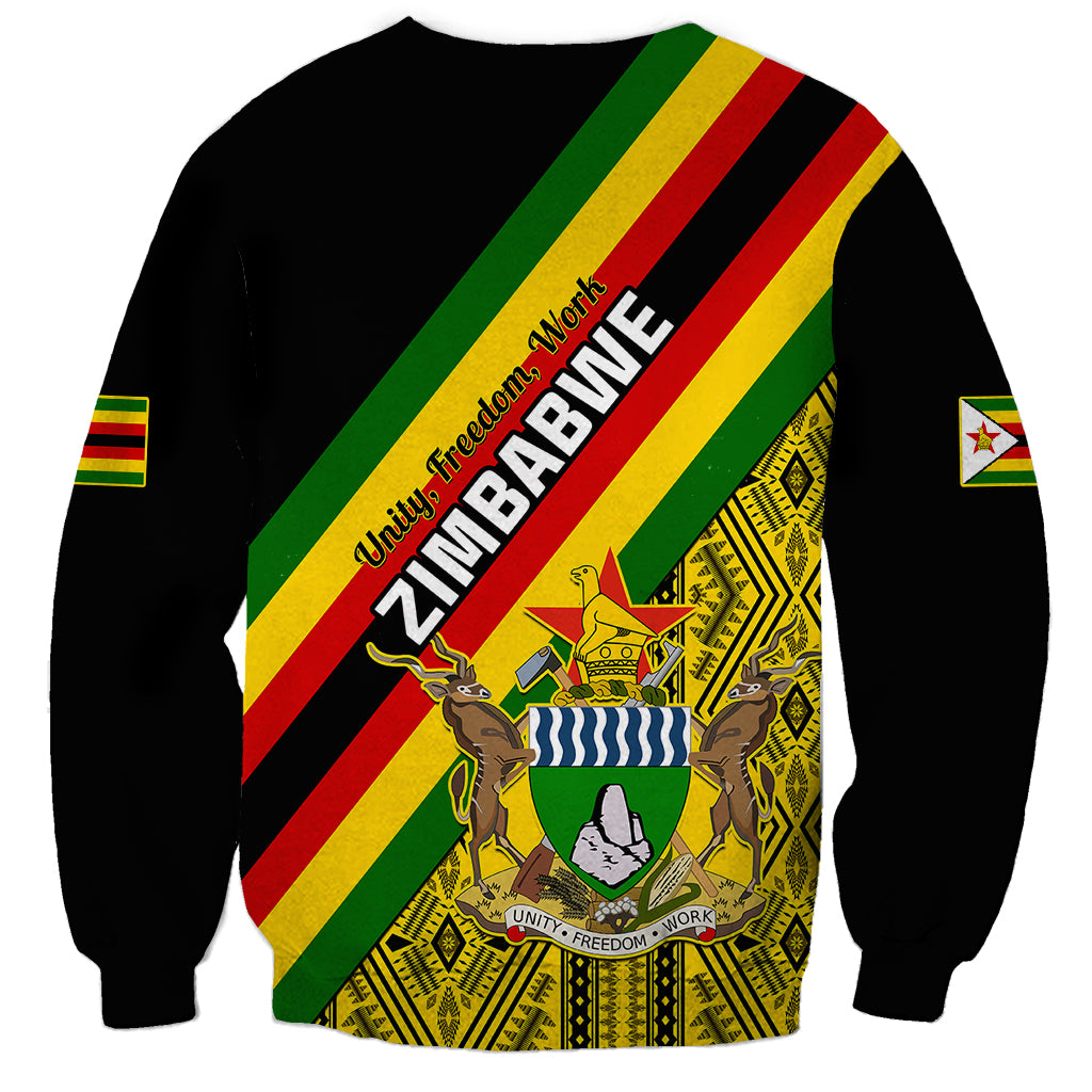 Zimbabwe Sweatshirt African Pattern With Flag Style - Wonder Print Shop