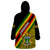 Zimbabwe Wearable Blanket Hoodie African Pattern With Flag Style - Wonder Print Shop