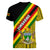 Zimbabwe Women V Neck T Shirt African Pattern With Flag Style - Wonder Print Shop