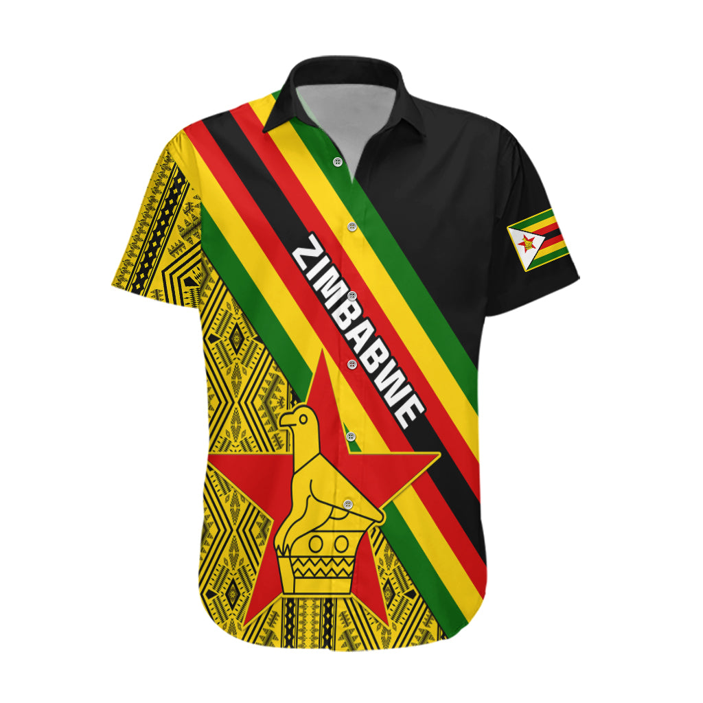 Personalised Zimbabwe Hawaiian Shirt African Pattern With Flag Style - Wonder Print Shop