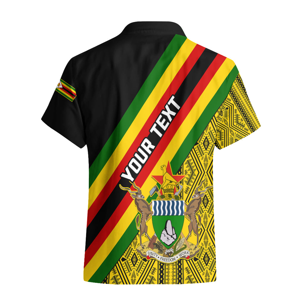 Personalised Zimbabwe Hawaiian Shirt African Pattern With Flag Style - Wonder Print Shop
