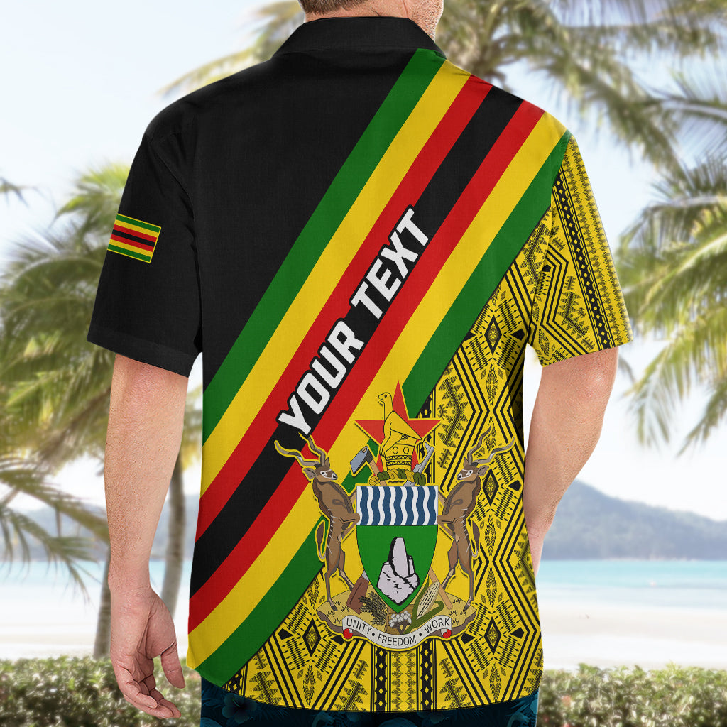 Personalised Zimbabwe Hawaiian Shirt African Pattern With Flag Style - Wonder Print Shop