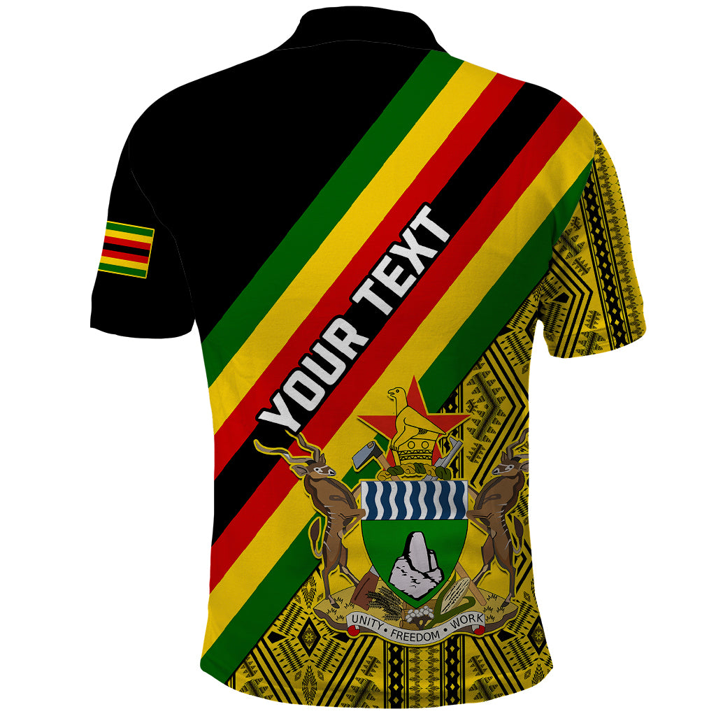 Personalised Zimbabwe Polo Shirt African Pattern With Flag Style - Wonder Print Shop