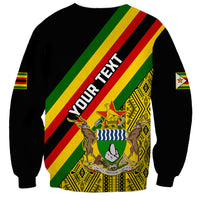 Personalised Zimbabwe Sweatshirt African Pattern With Flag Style - Wonder Print Shop