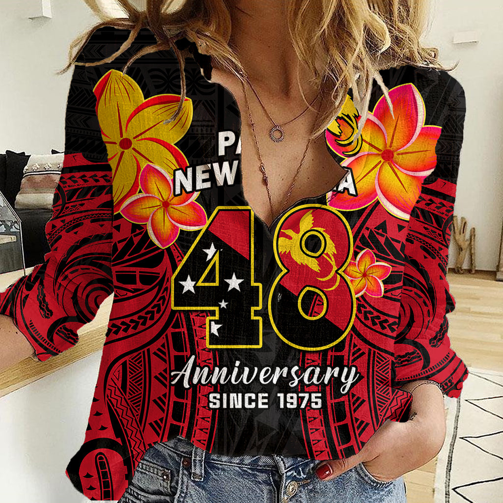 Polynesian Pride Independence PNG Women Casual Shirt Papua New Guinea Since 1975 - Wonder Print Shop