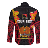 Personalised Independence PNG Long Sleeve Button Shirt Papua New Guinea Since 1975 - Wonder Print Shop