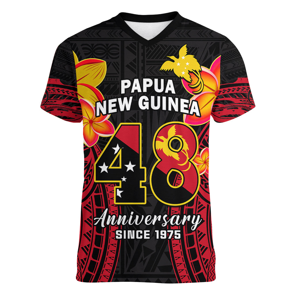 Personalised Independence PNG Women V Neck T Shirt Papua New Guinea Since 1975 - Wonder Print Shop
