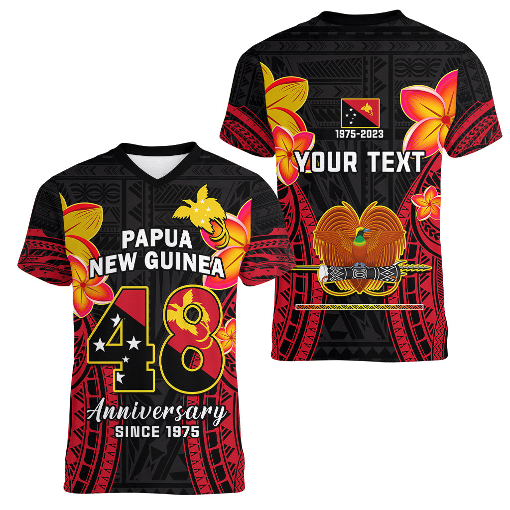 Personalised Independence PNG Women V Neck T Shirt Papua New Guinea Since 1975 - Wonder Print Shop