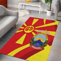 Macedonia National Day Area Rug Makedonija Flag Curves Style
