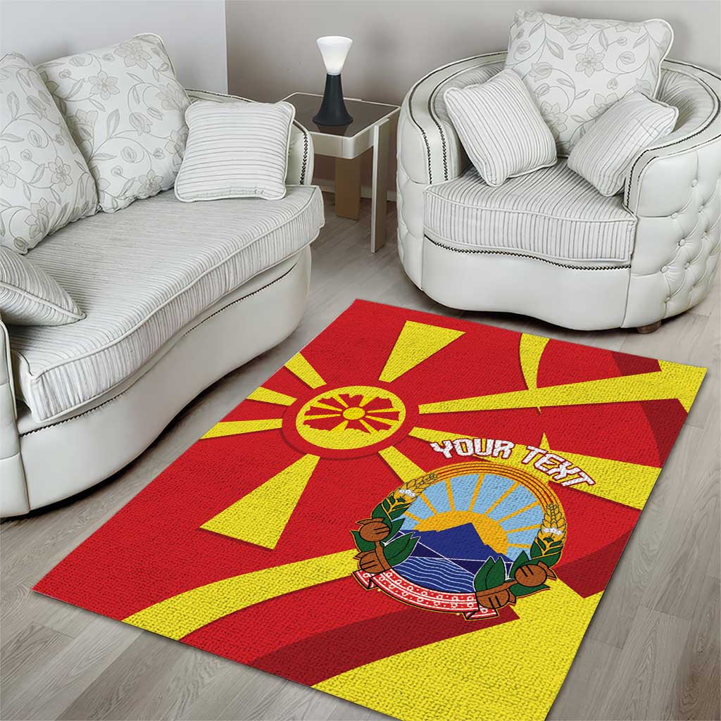 Macedonia National Day Area Rug Makedonija Flag Curves Style