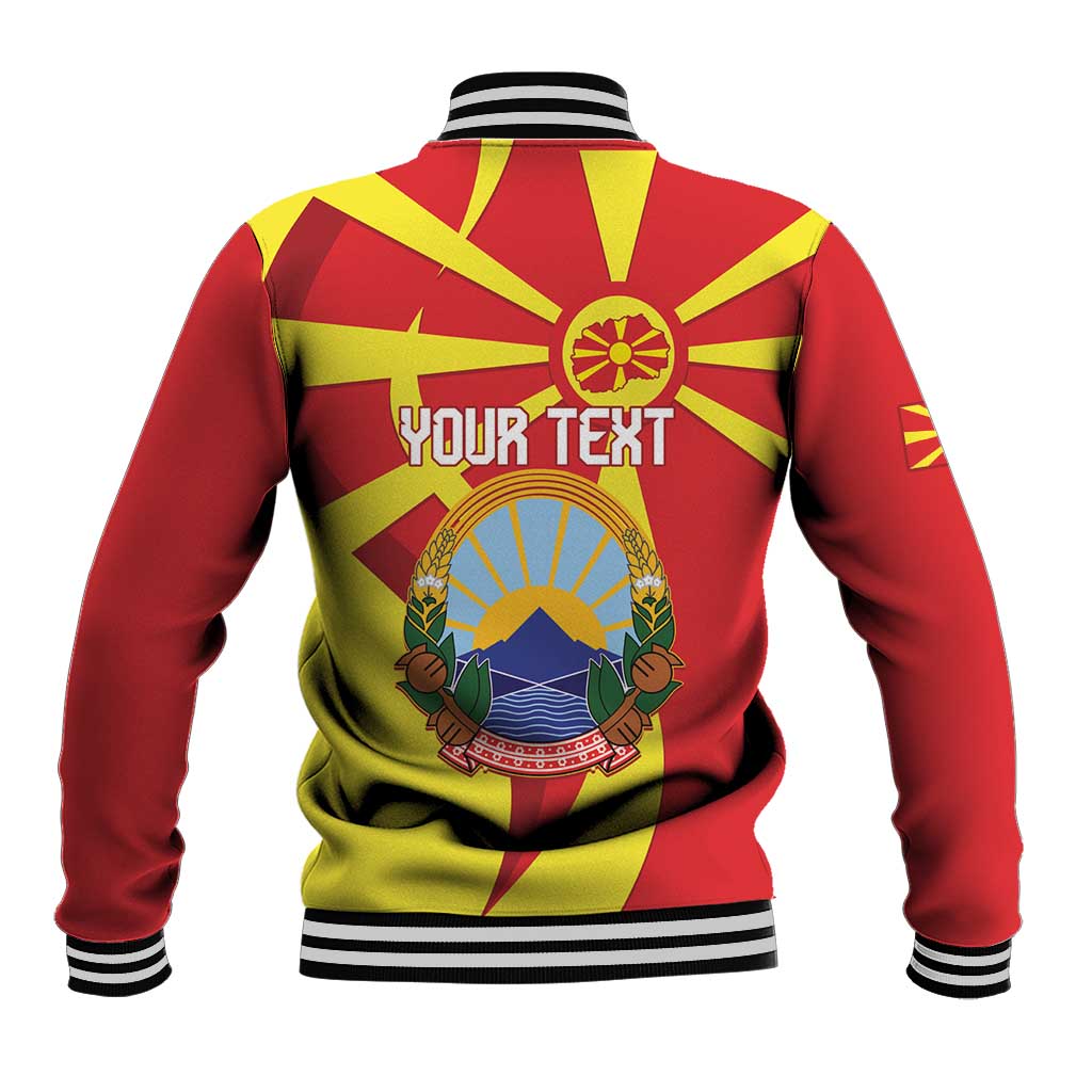 Macedonia National Day Baseball Jacket Makedonija Flag Curves Style