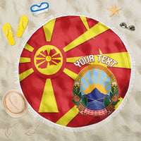 Macedonia National Day Beach Blanket Makedonija Flag Curves Style