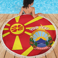 Macedonia National Day Beach Blanket Makedonija Flag Curves Style