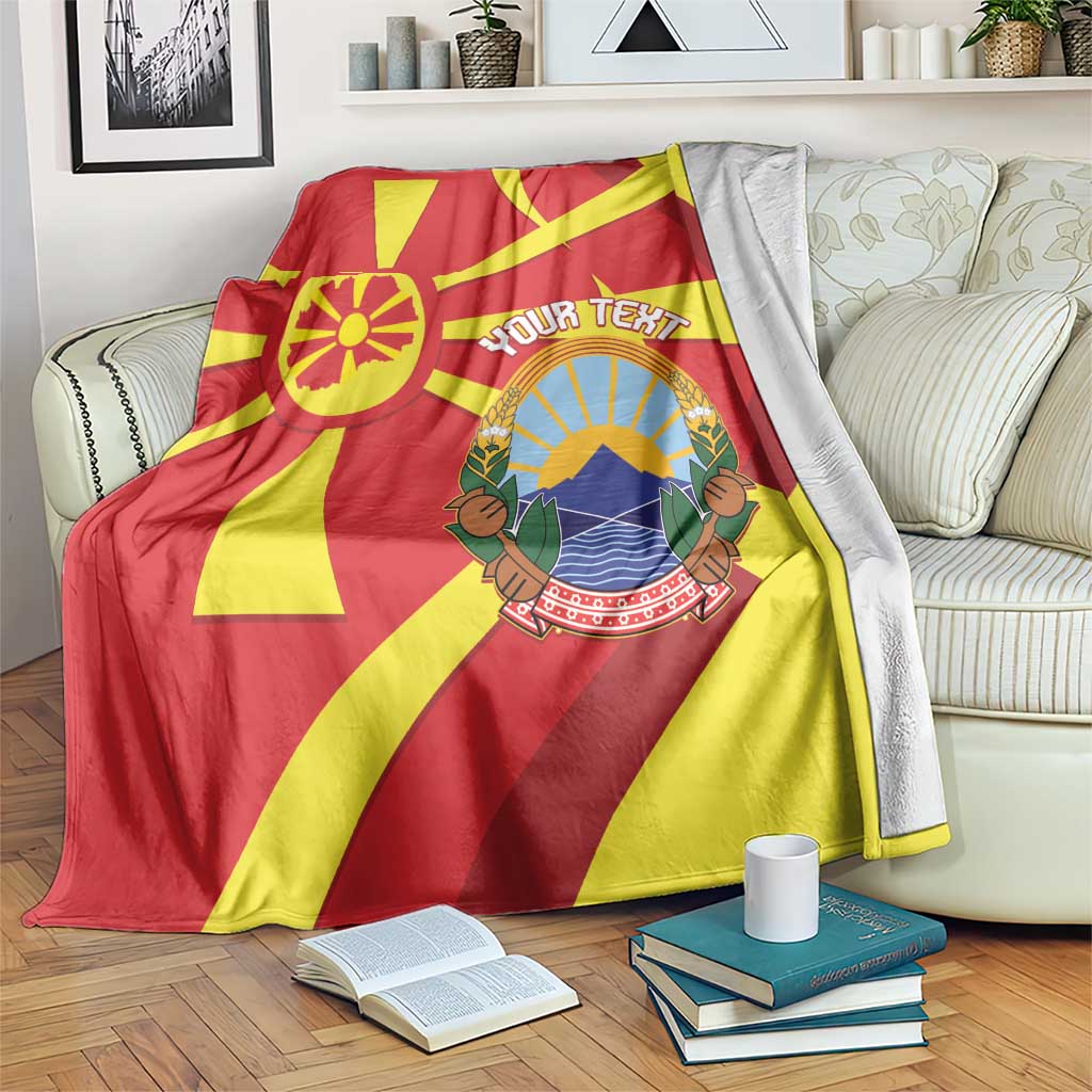 Macedonia National Day Blanket Makedonija Flag Curves Style