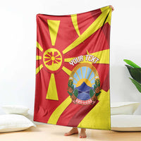 Macedonia National Day Blanket Makedonija Flag Curves Style