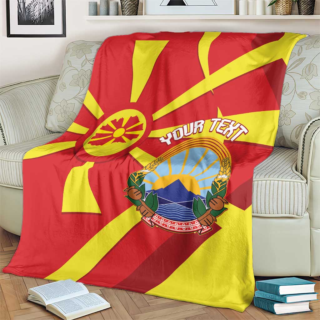 Macedonia National Day Blanket Makedonija Flag Curves Style