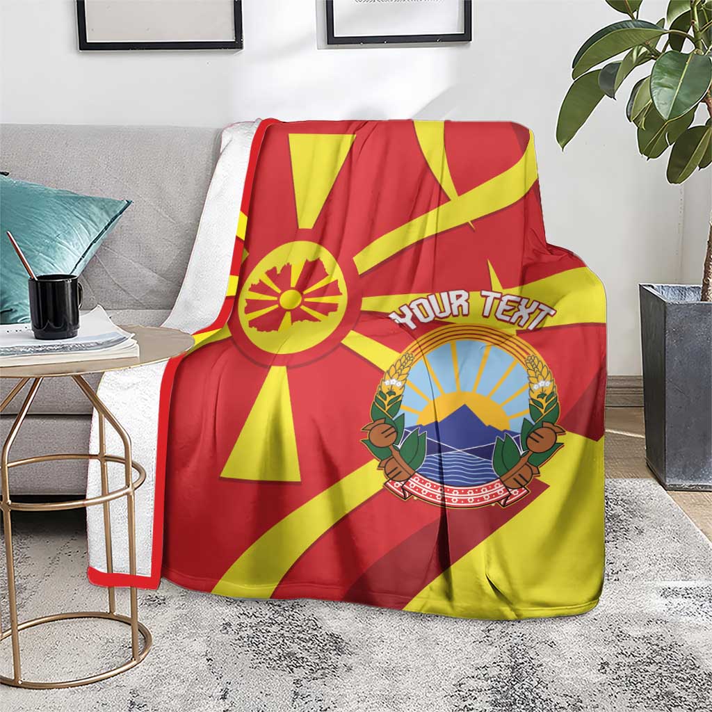 Macedonia National Day Blanket Makedonija Flag Curves Style