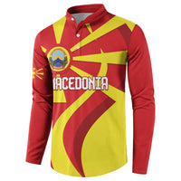Macedonia National Day Button Sweatshirt Makedonija Flag Curves Style