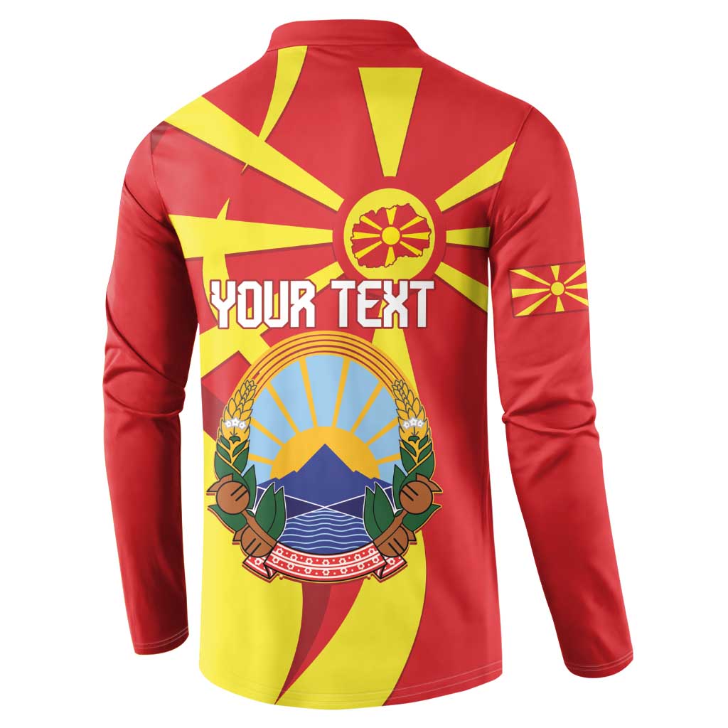 Macedonia National Day Button Sweatshirt Makedonija Flag Curves Style