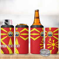 Macedonia National Day 4 in 1 Can Cooler Tumbler Makedonija Flag Curves Style