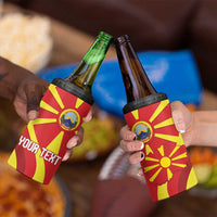 Macedonia National Day 4 in 1 Can Cooler Tumbler Makedonija Flag Curves Style