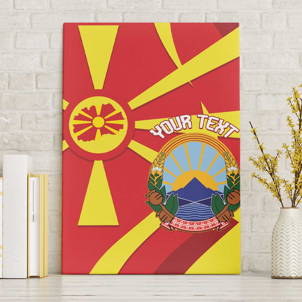 Macedonia National Day Canvas Wall Art Makedonija Flag Curves Style