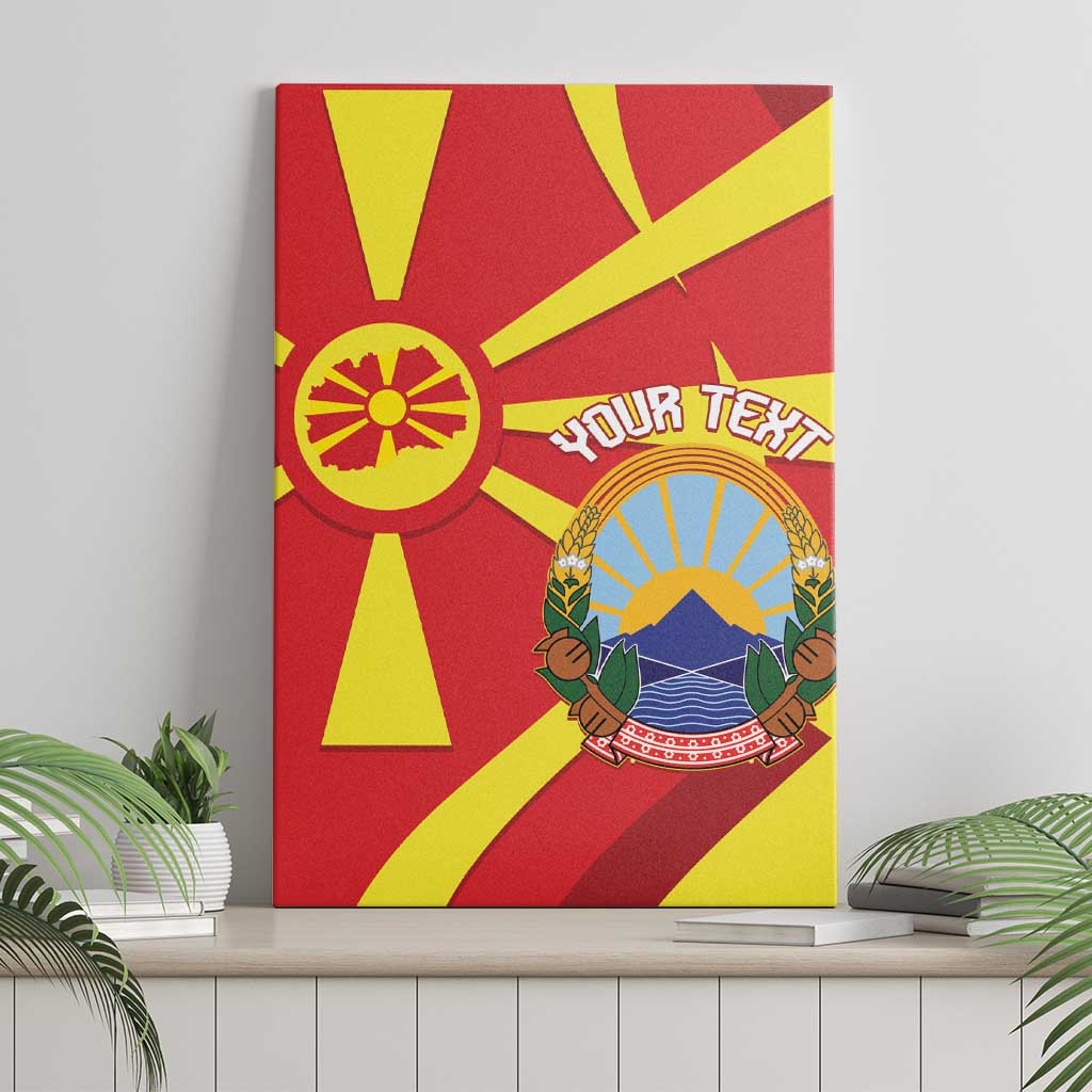 Macedonia National Day Canvas Wall Art Makedonija Flag Curves Style