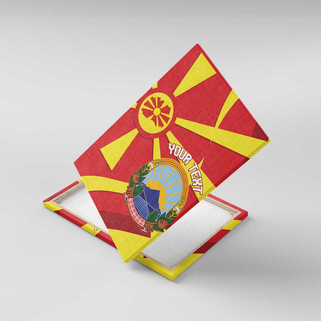 Macedonia National Day Canvas Wall Art Makedonija Flag Curves Style