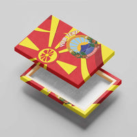 Macedonia National Day Canvas Wall Art Makedonija Flag Curves Style