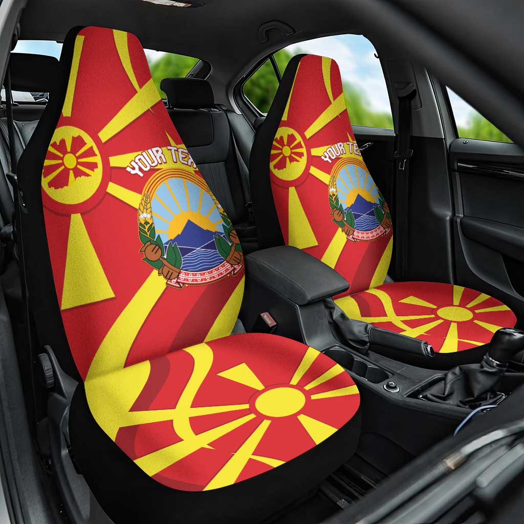 Macedonia National Day Car Seat Cover Makedonija Flag Curves Style