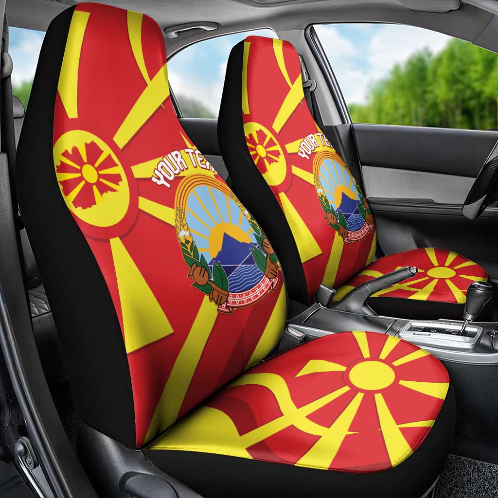 Macedonia National Day Car Seat Cover Makedonija Flag Curves Style