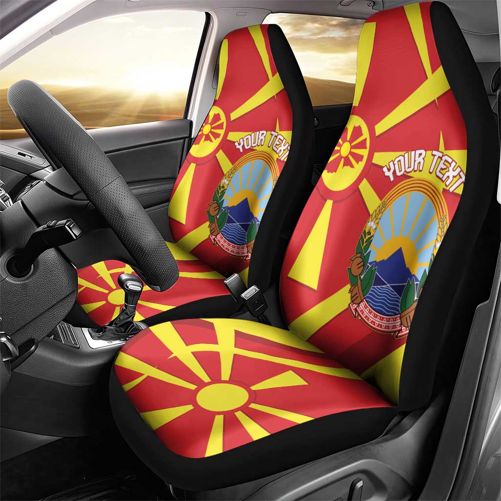 Macedonia National Day Car Seat Cover Makedonija Flag Curves Style