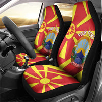 Macedonia National Day Car Seat Cover Makedonija Flag Curves Style