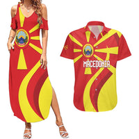 Macedonia National Day Couples Matching Summer Maxi Dress and Hawaiian Shirt Makedonija Flag Curves Style