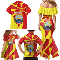 Macedonia National Day Family Matching Mermaid Dress and Hawaiian Shirt Makedonija Flag Curves Style
