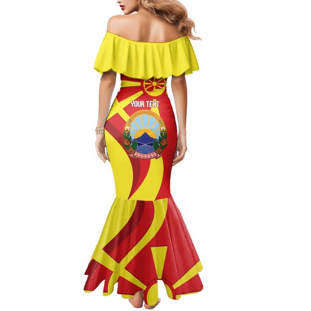 Macedonia National Day Family Matching Mermaid Dress and Hawaiian Shirt Makedonija Flag Curves Style
