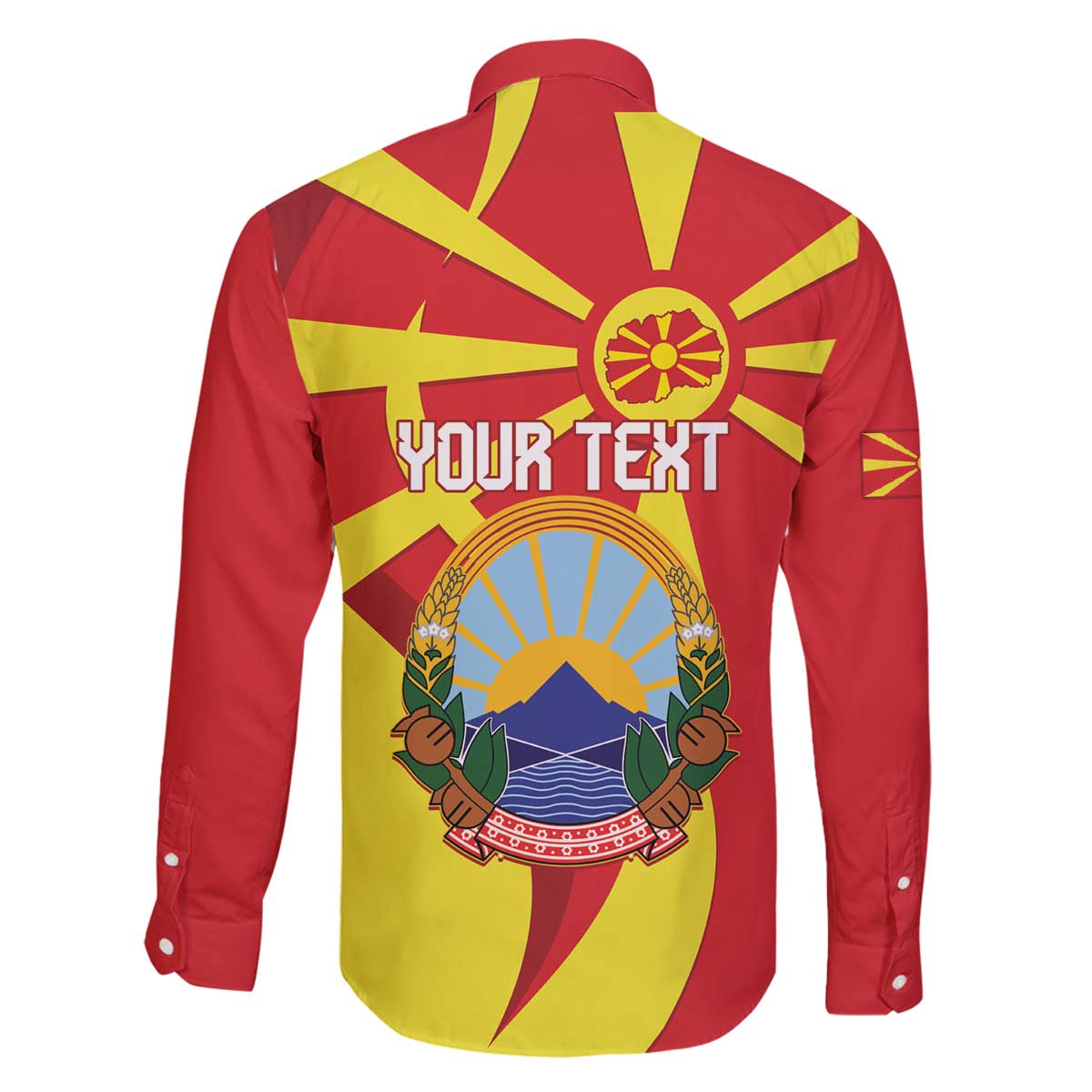 Macedonia National Day Family Matching Off The Shoulder Long Sleeve Dress and Hawaiian Shirt Makedonija Flag Curves Style