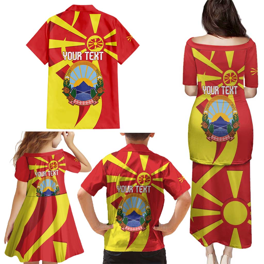 Macedonia National Day Family Matching Puletasi and Hawaiian Shirt Makedonija Flag Curves Style