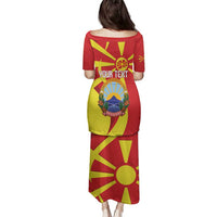 Macedonia National Day Family Matching Puletasi and Hawaiian Shirt Makedonija Flag Curves Style