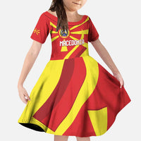 Macedonia National Day Family Matching Summer Maxi Dress and Hawaiian Shirt Makedonija Flag Curves Style