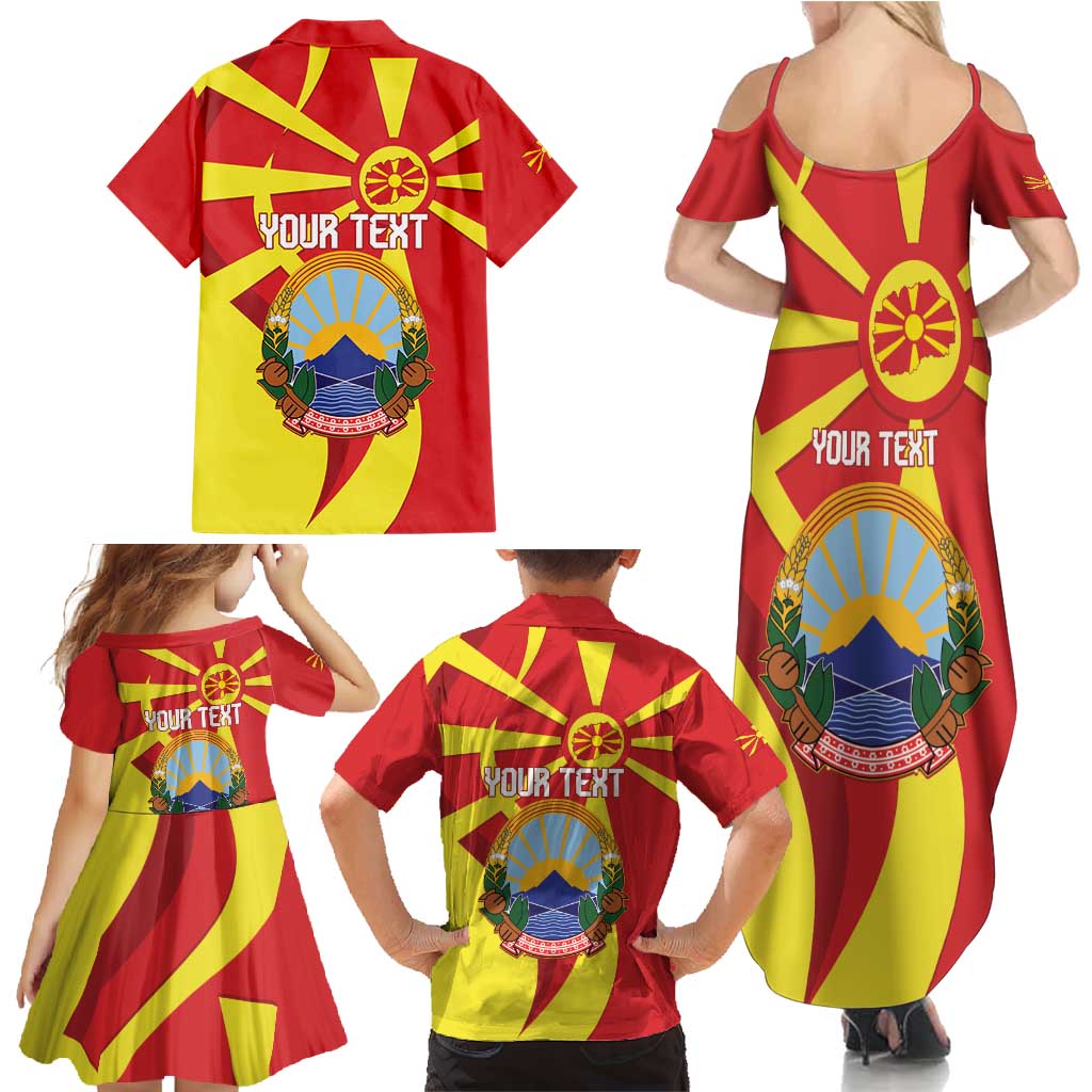 Macedonia National Day Family Matching Summer Maxi Dress and Hawaiian Shirt Makedonija Flag Curves Style