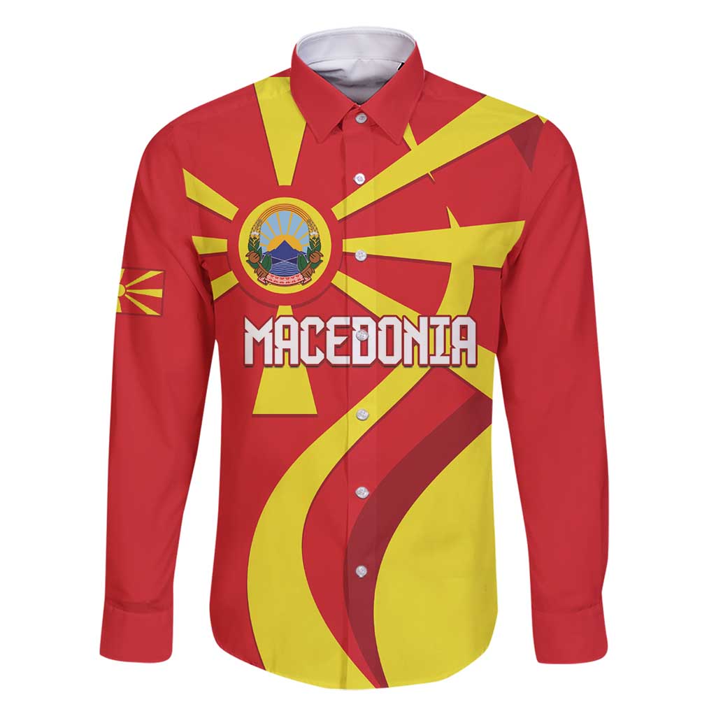 Macedonia National Day Family Matching Summer Maxi Dress and Hawaiian Shirt Makedonija Flag Curves Style