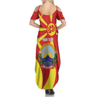 Macedonia National Day Family Matching Summer Maxi Dress and Hawaiian Shirt Makedonija Flag Curves Style