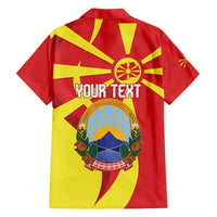 Macedonia National Day Family Matching Tank Maxi Dress and Hawaiian Shirt Makedonija Flag Curves Style