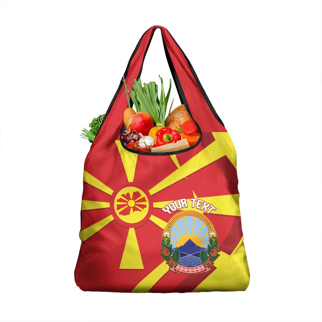 Macedonia National Day Grocery Bag Makedonija Flag Curves Style
