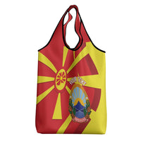 Macedonia National Day Grocery Bag Makedonija Flag Curves Style