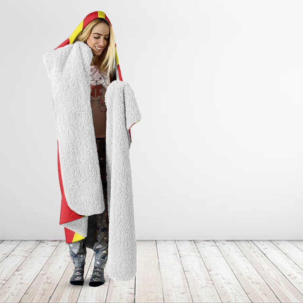 Macedonia National Day Hooded Blanket Makedonija Flag Curves Style