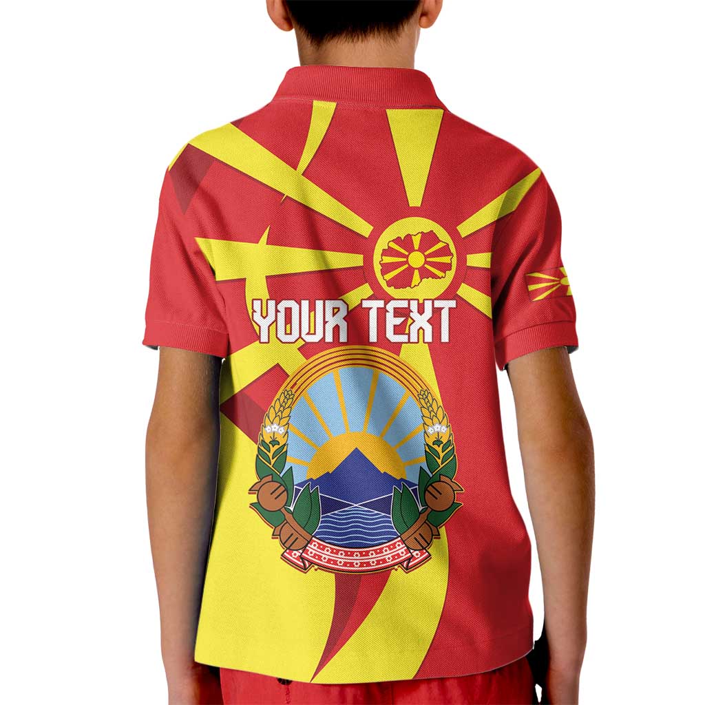 Macedonia National Day Kid Polo Shirt Makedonija Flag Curves Style