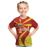 Macedonia National Day Kid T Shirt Makedonija Flag Curves Style