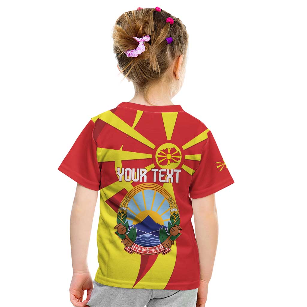 Macedonia National Day Kid T Shirt Makedonija Flag Curves Style
